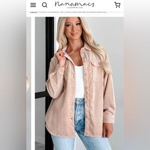 Boutique NWT When The Leaves Turn Reversible Corduroy Jacket (Camel)